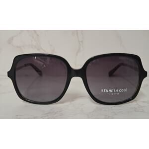 NEW Kenneth Cole Black Frame & Gold Metal Sunglasses